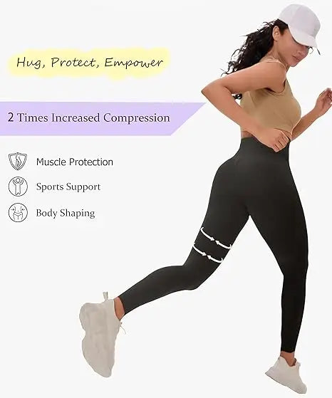 Women's Compression Apparel: Seamless High Rise, Slim-Fit, Lifting Workout Leggings / Rungear