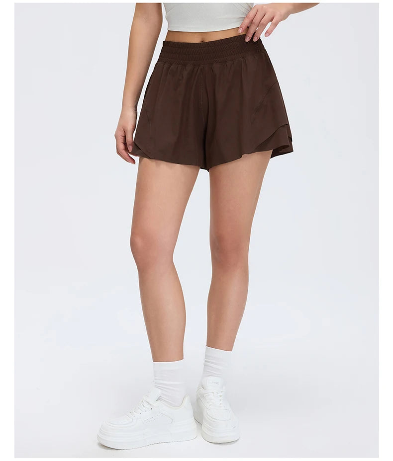 Women's 2-in-1 High-Waist Quick-Dry Running Shorts