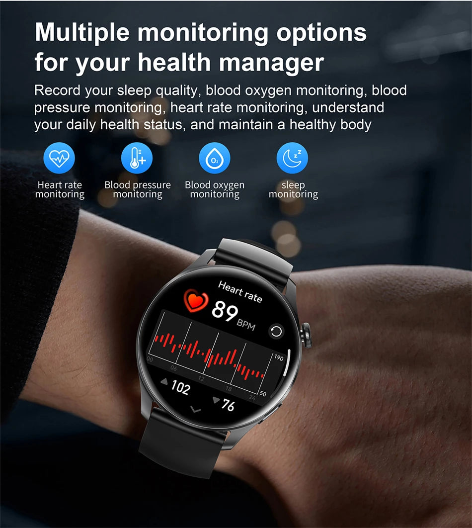 Tech Accessories Gear: 2026 New Smart Watch For Men HD AMOLED Screen, GPS, Motion Heart Rate, Bluetooth, Calls / Rungear