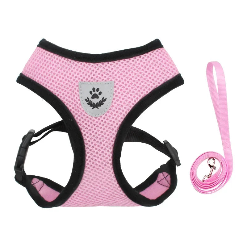Breathable Mesh Dog & Cat Harness | Reflective, Quick-Release | Small to Medium | 6 Colours