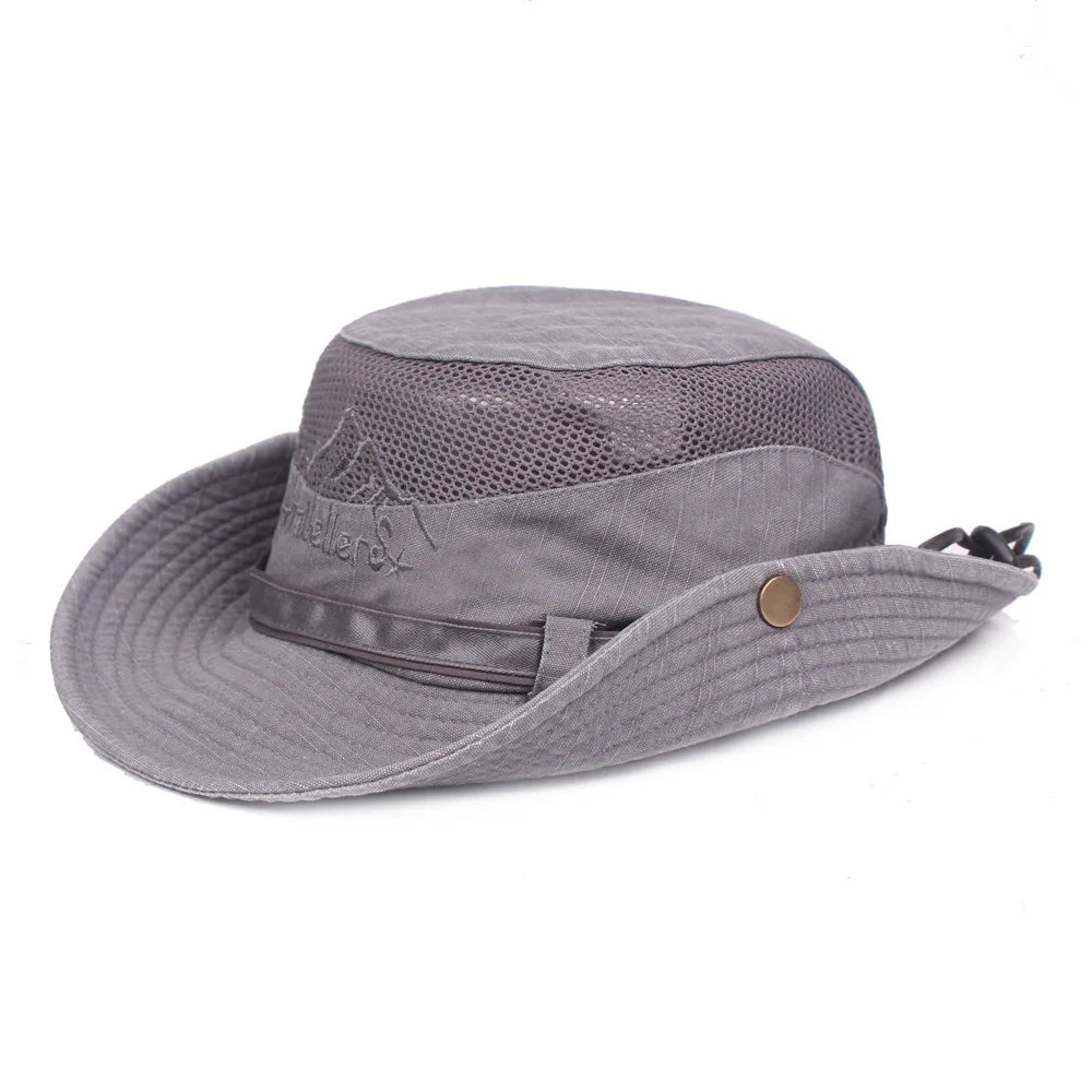 Men's Breathable Mesh Boonie Hat | Wide Brim Sun Hat for Hiking & Fishing