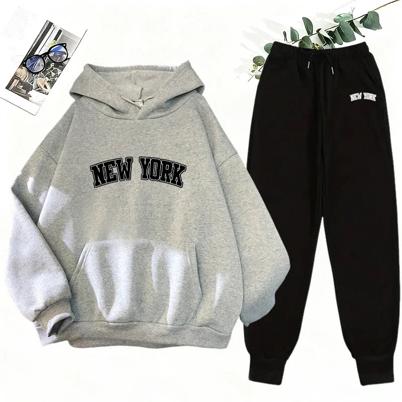 Women's Winter Apparel: Hooded Sweatshirt and Jogger Pants Casual Matching Set Outfit / Rungear