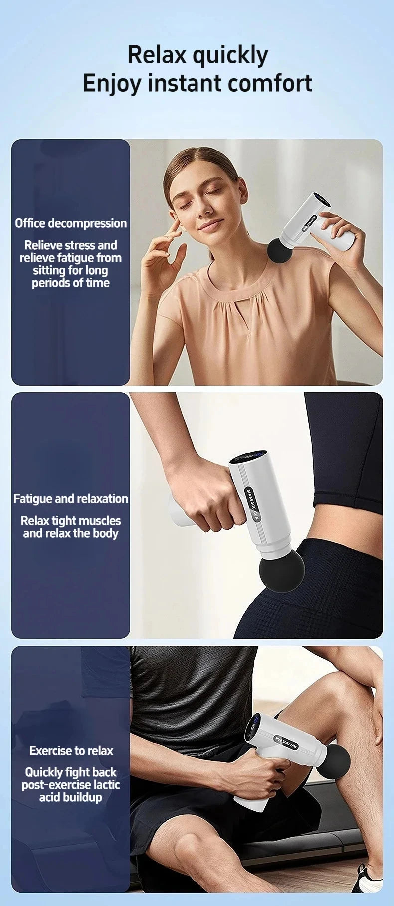 Recovery Gear Accessories: USB Muscle Vibrating Relaxation Mini Massage Gun, Fitness Recovery Equipment / Rungear