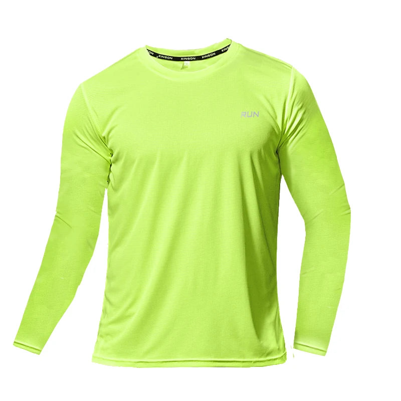 Men's Quick Dry Apparel: Long Sleeved, Breathable, Sweat Absorbing Shirt for Running, Hiking, Outdoor Sports / Rungear