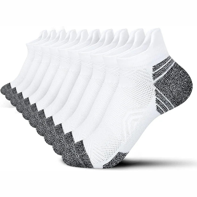 Running Apparel Accessories: 5 Pairs Unisex Ankle Support, Low Cut, Soft Tab Compression Socks / Rungear