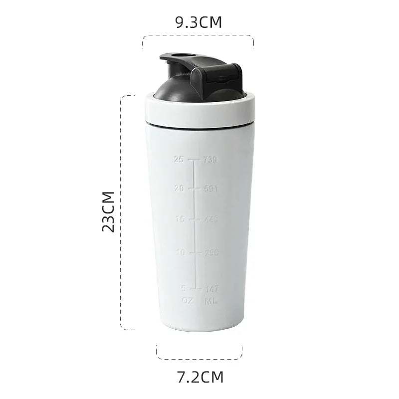 Stainless Steel Protein Shaker Bottle – 304 Steel, Leak-Proof Flip Lid | 500ml & 740ml
