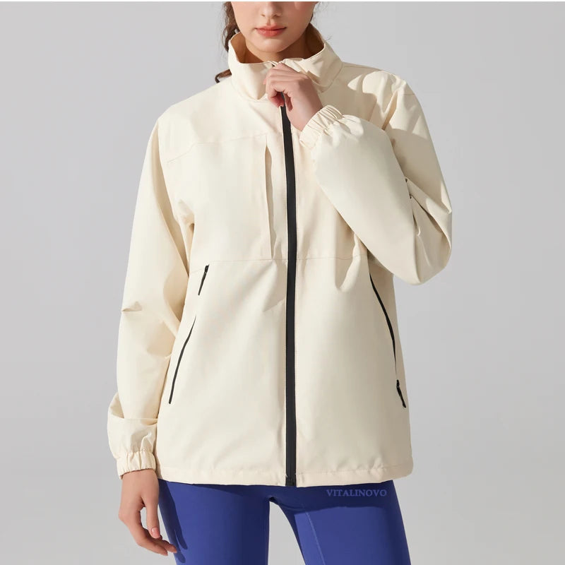 Women's Winter Apparel: Lightweight, Waterproof, Stand Collar, Windbreaker Jacket / Rungear