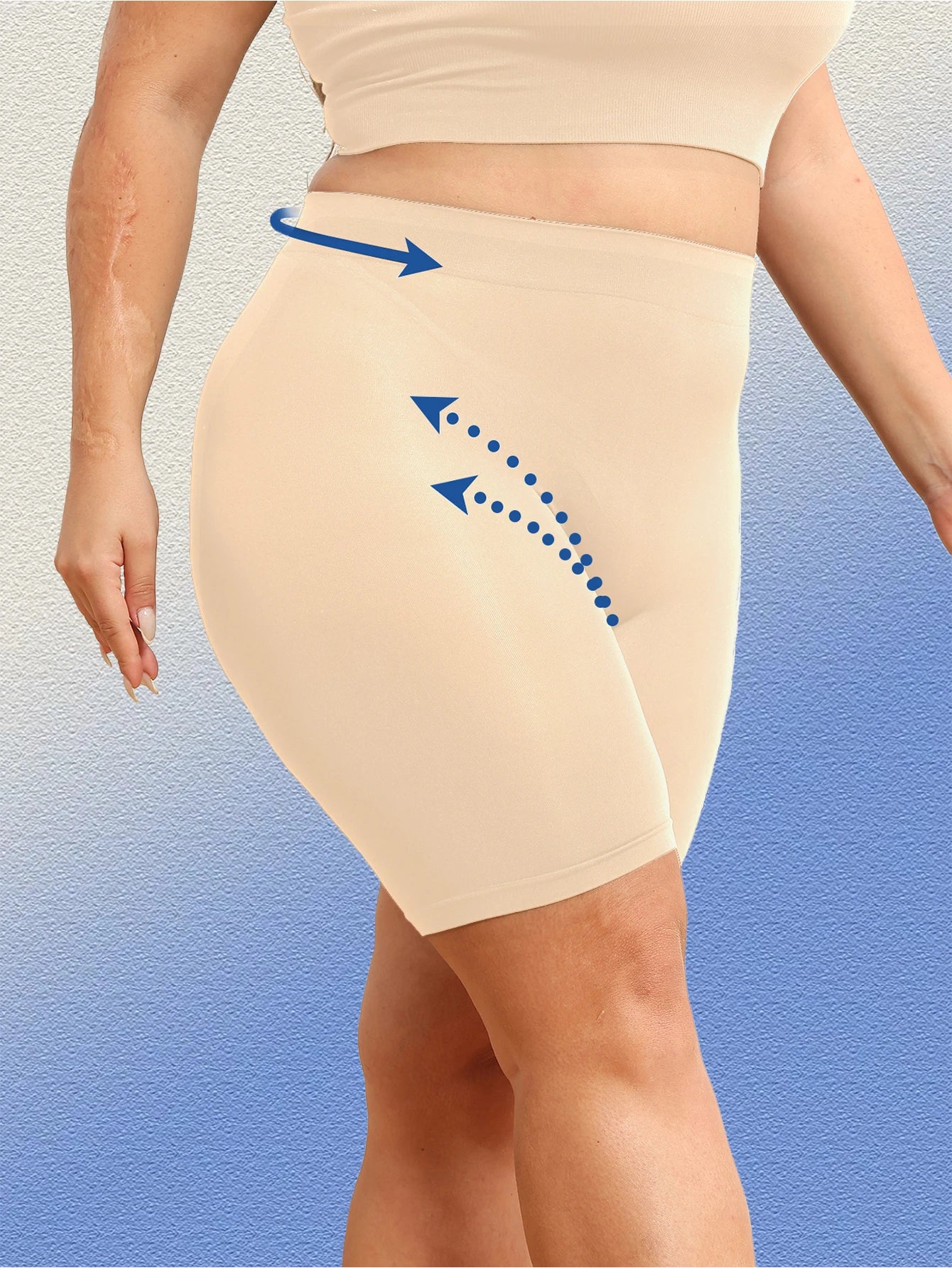 Plus Size Women's High Waisted Tummy Control Slimming Waist Trainer Shapewear Shorts