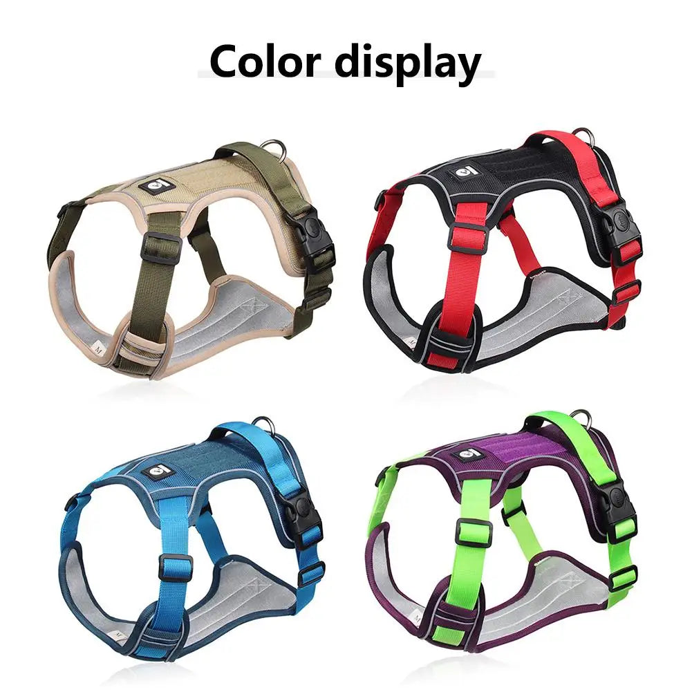 Reflective Oxford Cloth Dog Harness Vest | Adjustable Buckle for Medium & Large Dogs | S–XL
