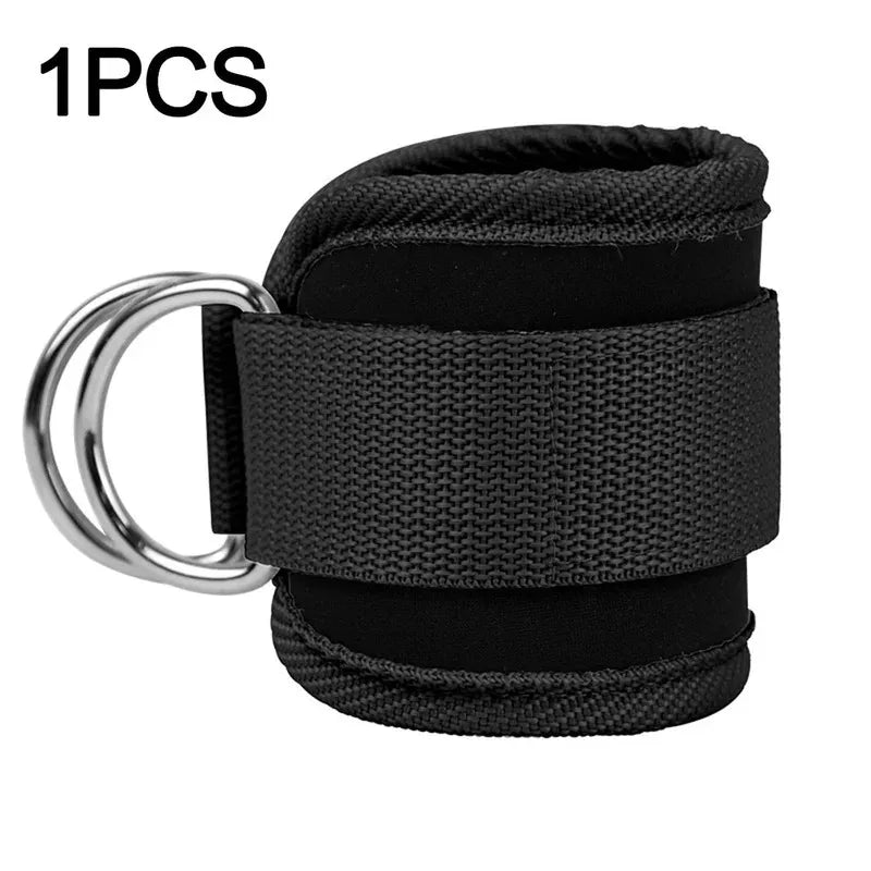 Ankle Strap & Resistance Band Set | Padded Neoprene Cuffs with D-Ring & Colour-Coded Resistance Tubes for Gym & Home Training | RUNGEAR