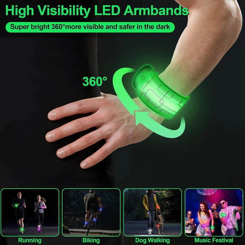 Running Safety Gear: Night Running LED Sports Safety, Rechargable Armband/ Wristband / Rungear