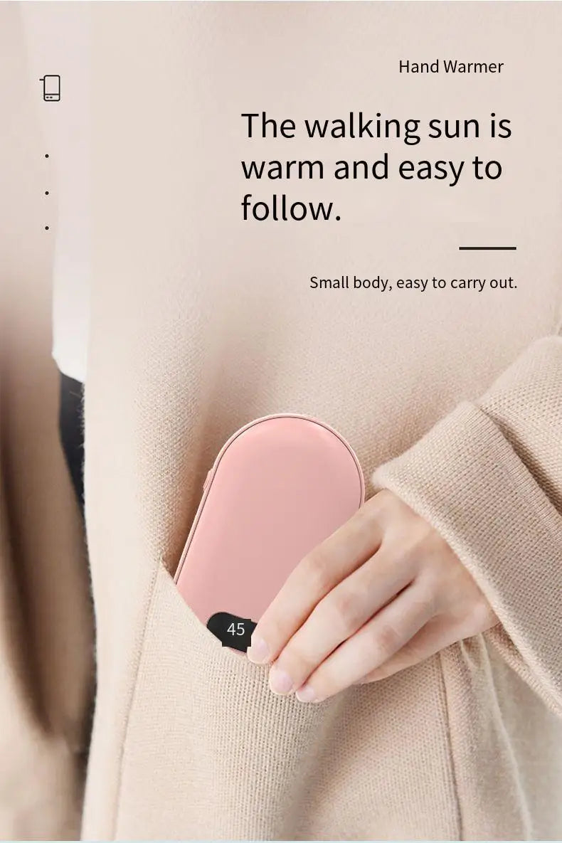 Double-Sided Rechargeable Hand Warmer — 2 Heat Settings | Portable Pocket Warmer