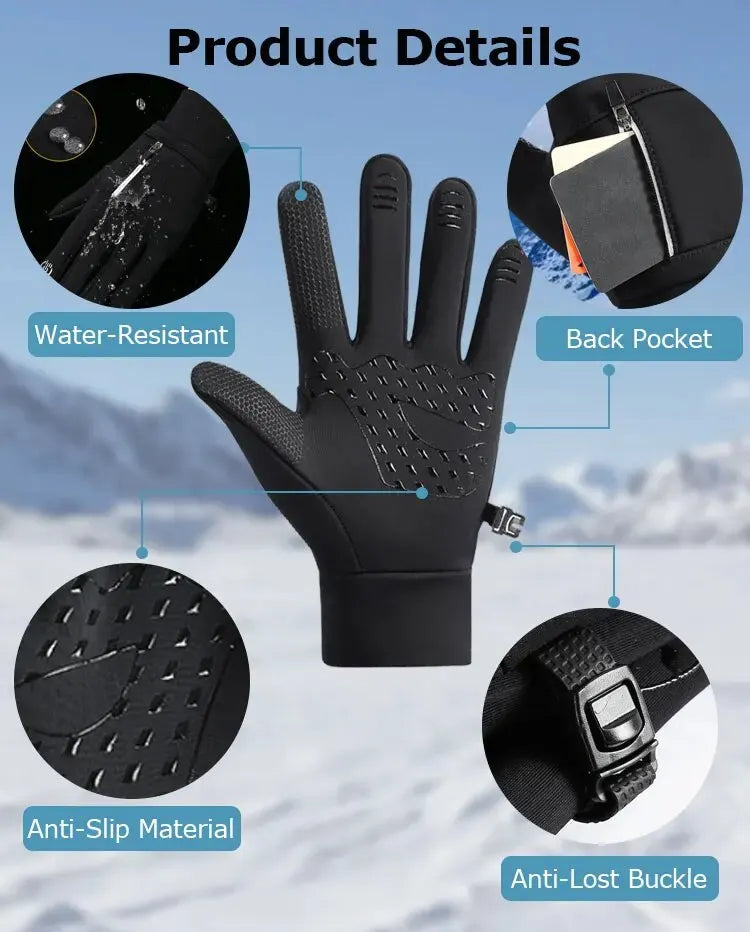 Thermal Waterproof Running Gloves | Touch Screen, Anti-Slip & Wrist Zip | Unisex | RUNGEAR