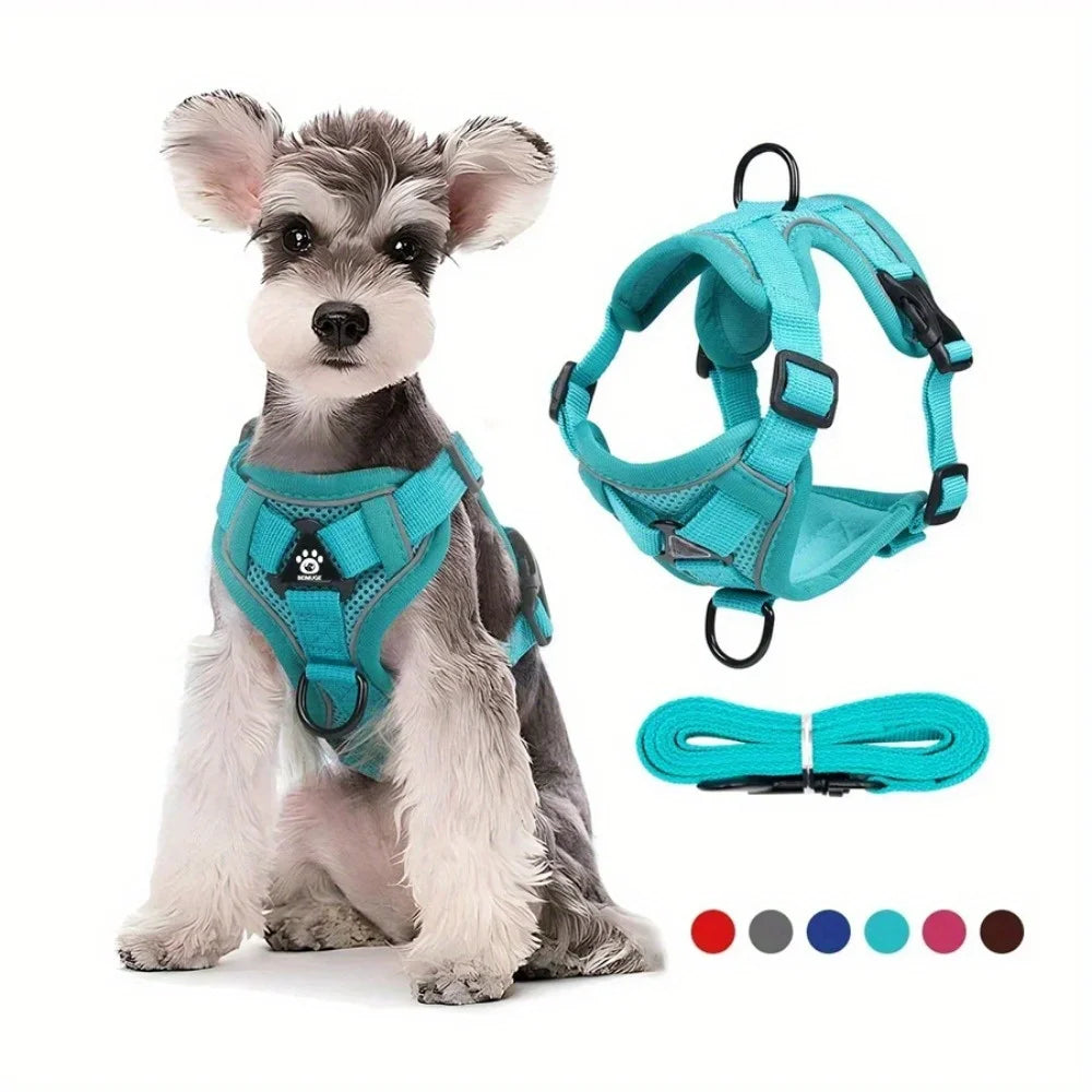 Dog Halter Accessories: Adjustable, Reflective, No Pull Dog Harness Vest and Leash Set for Small Dogs / Rungear