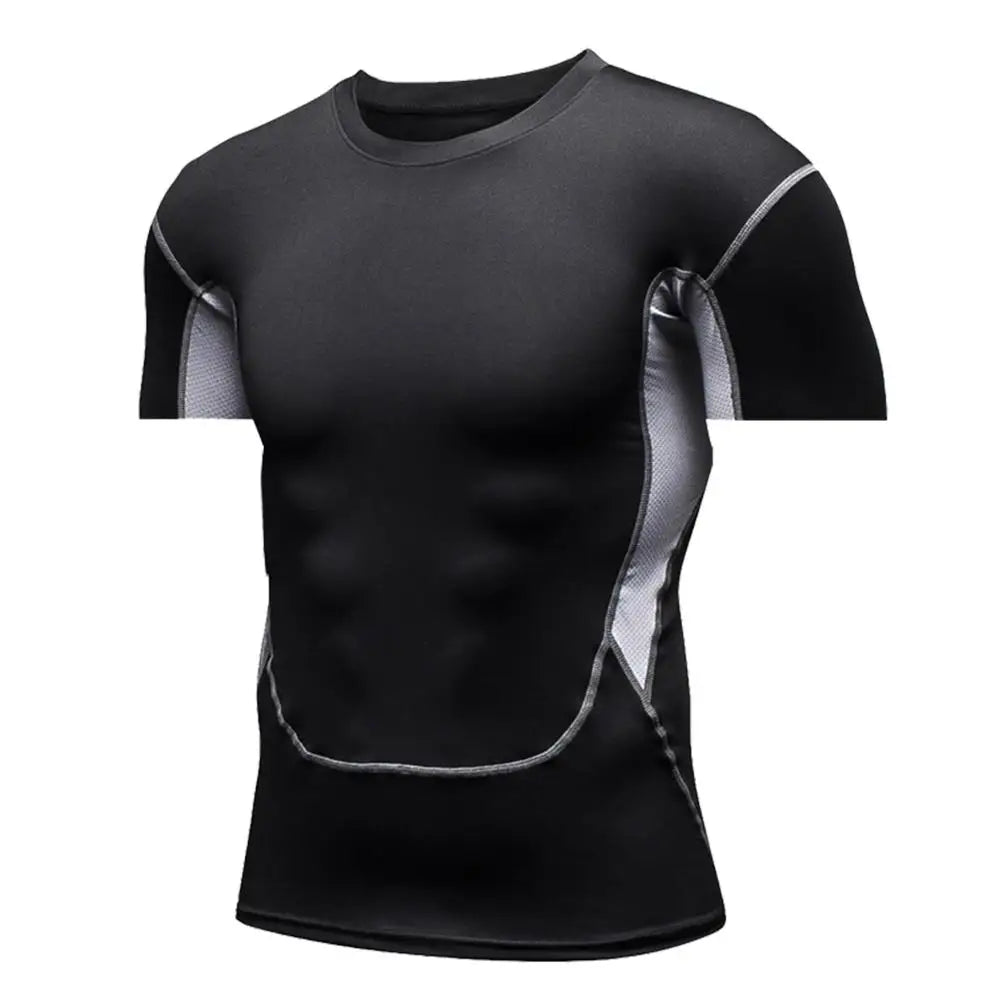 Men's Compression Training Shirt – Short Sleeve Rashguard for Running & Gym Workouts