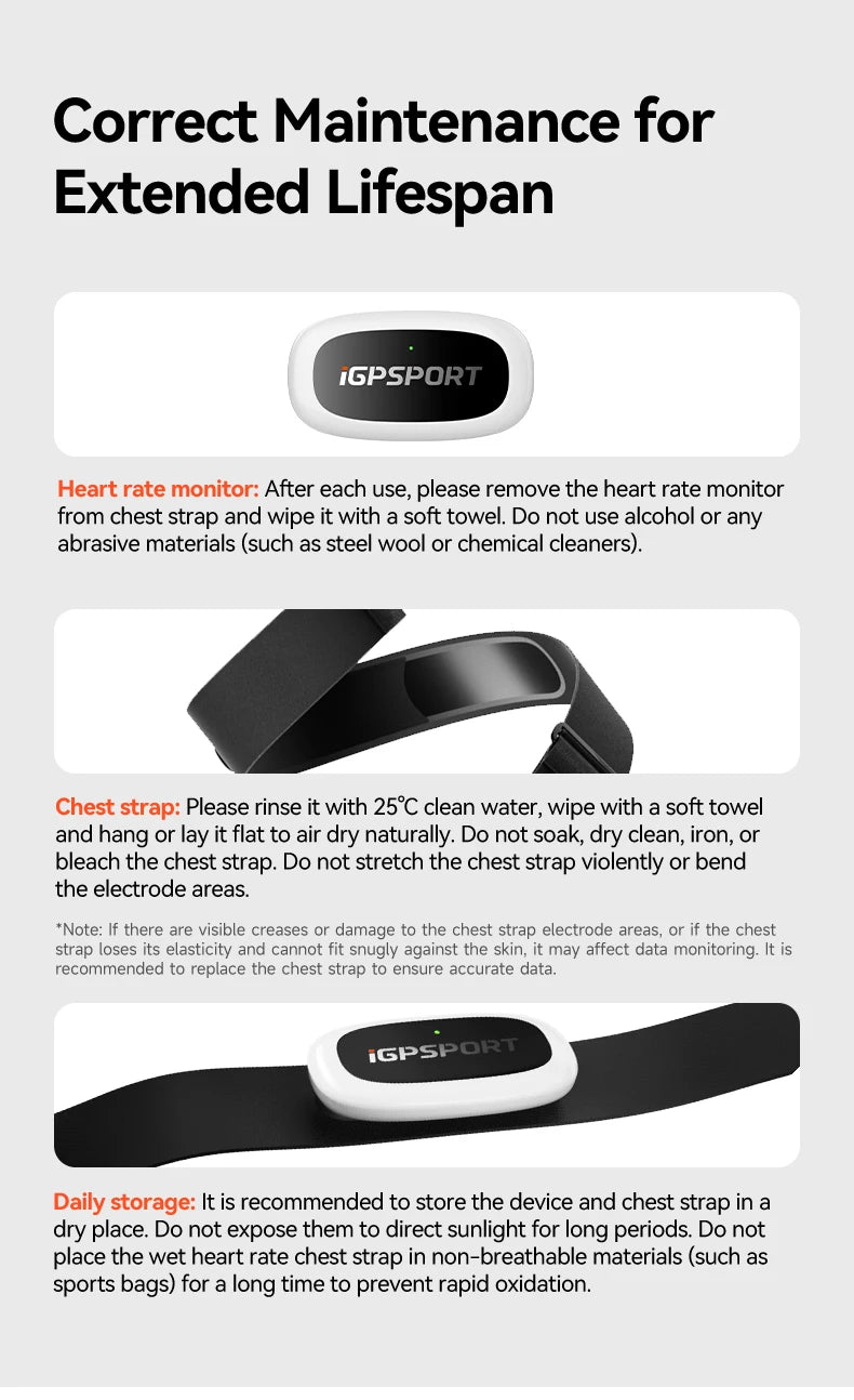 iGPSPORT HR50 Heart Rate Monitor with Chest Strap – ANT+ & Bluetooth Sensor for Cycling, Running & Fitness | Garmin, Bryton, XOSS Compatible | RUNGEAR