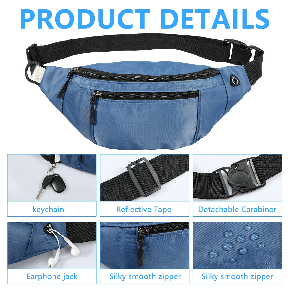 Canvas Waist Pack & Belt Bag | Lightweight Crossbody Fanny Pack for Running, Hiking & Travel | RUNGEAR