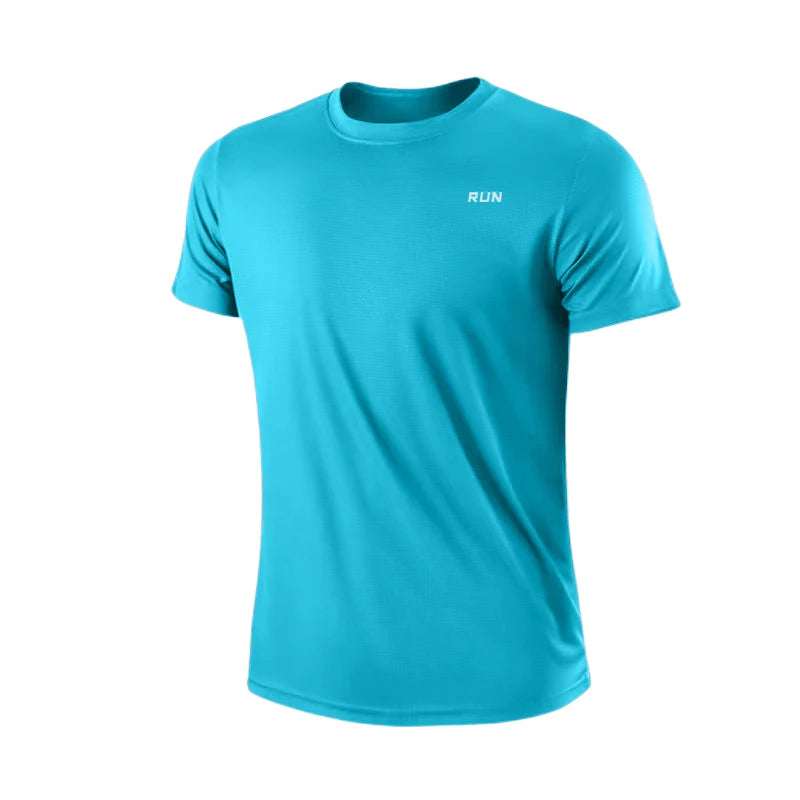 Men's Moisture Wicking Lightweight Quick Dry Round Neck Short Sleeve Gym Running Exercise Sports T-Shirt