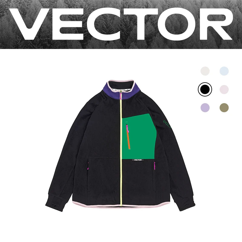 Unisex Winter Jackets: VECTOR Unisex Fleece, Contrast Sleeve, Warm Winter Sweatshirt Jacket / Rungear