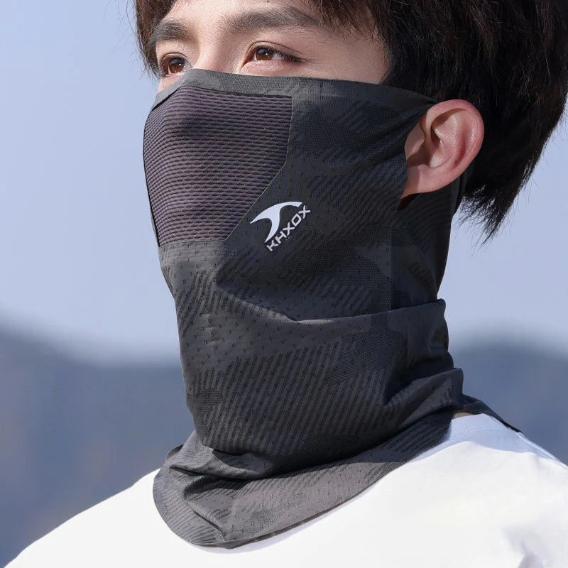Cooling Sun Protection Neck Gaiter with Ear Loops | Breathable Face Cover | RUNGEAR