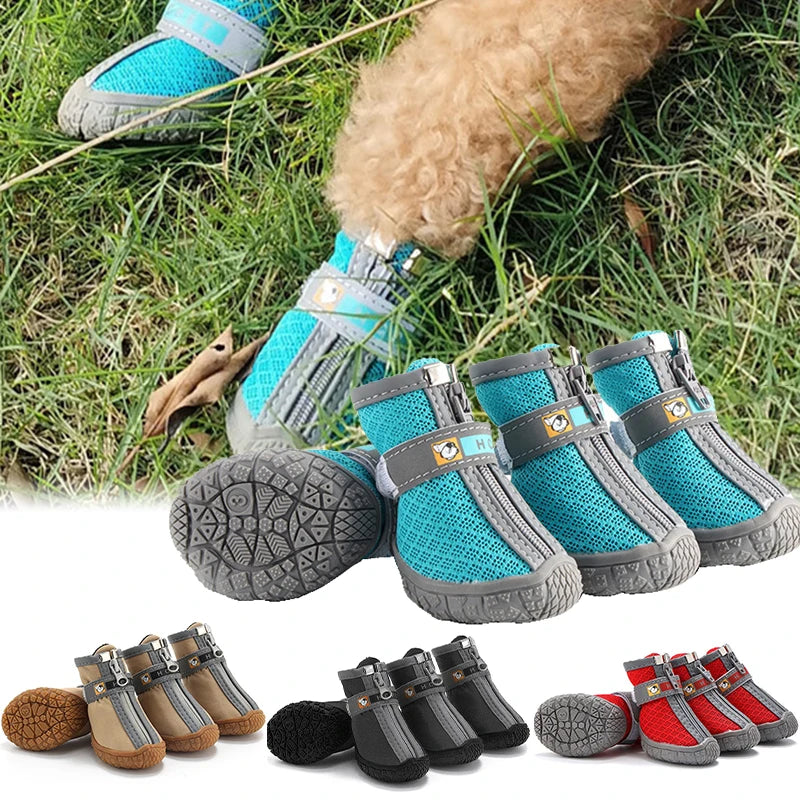 Breathable Thick Warm Plush Non-Slip Soles Protection Paw Pet Bootie Shoes For Dogs
