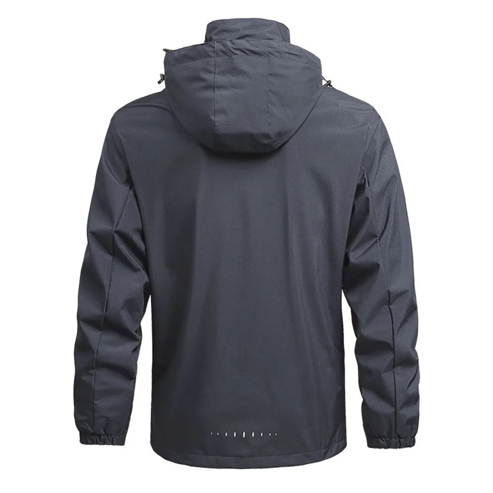 Men's Waterproof Jackets: Lightweight, Windproof, Hooded Outdoor Raincoat Hiking Jacket / Rungear