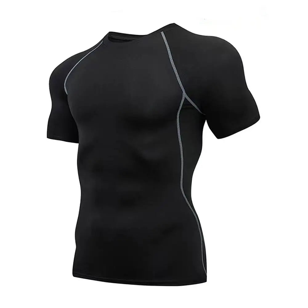 Men's Compression Training Shirt – Short Sleeve Rashguard for Running & Gym Workouts