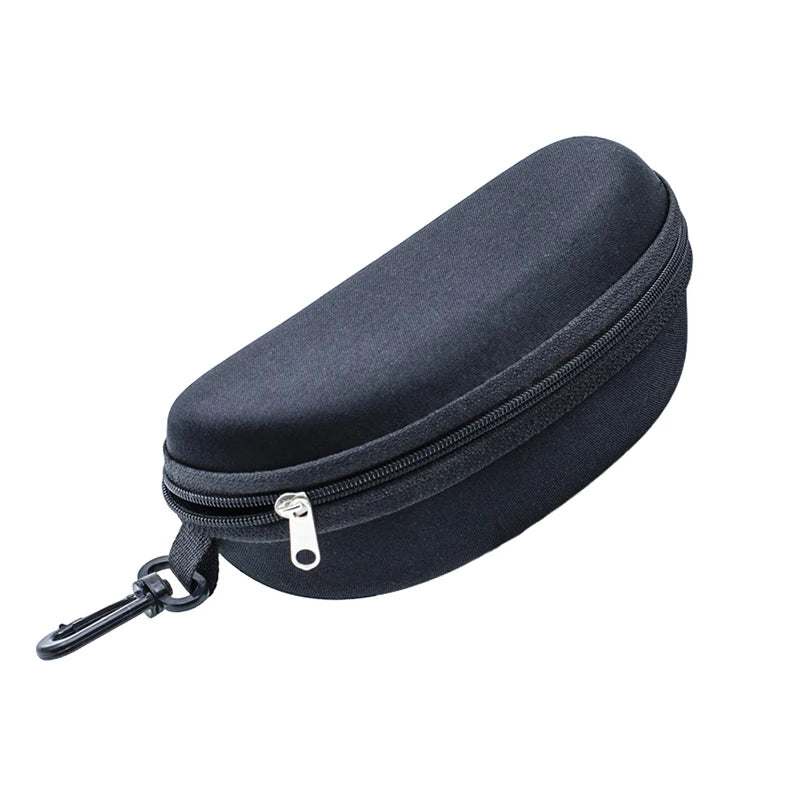 Large Hard Shell Zipper Sunglasses & Eyeglasses Case with Carabiner Clip – Waterproof Travel Protection