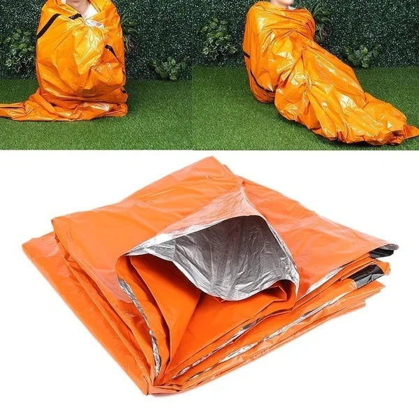 Emergency Survival Sleeping Bag | Waterproof Thermal Mylar Blanket for First Aid & Rescue