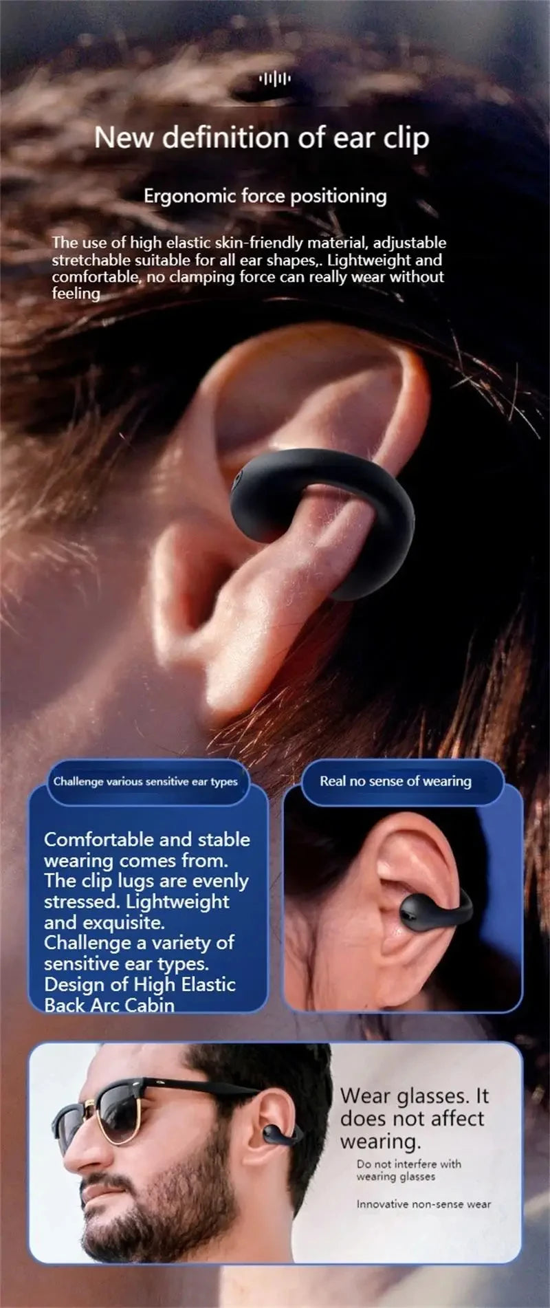 Running Tech Accessories: Bone Conduction Earphones-Clips, Bluetooth, Wireless, 3D Surround / Rungear