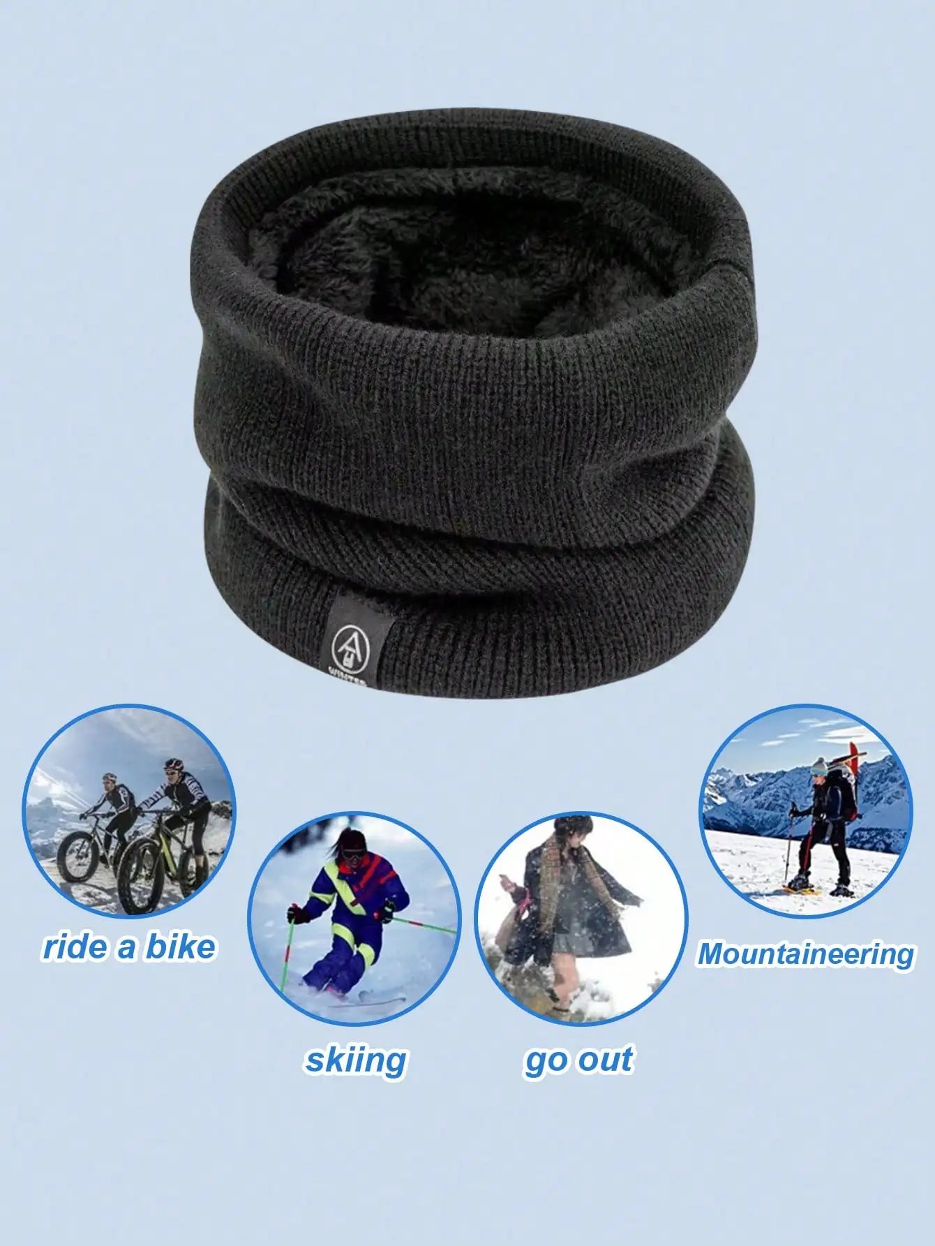 Fleece-Lined Knit Neck Gaiter | Unisex Winter Neck Warmer for Running, Hiking & Cycling