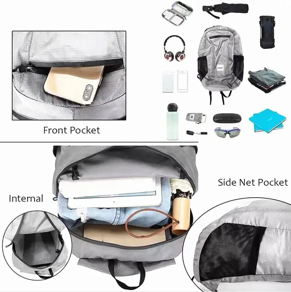20L Ultralight Foldable Hiking Daypack | Waterproof Packable Backpack with Rain Cover
