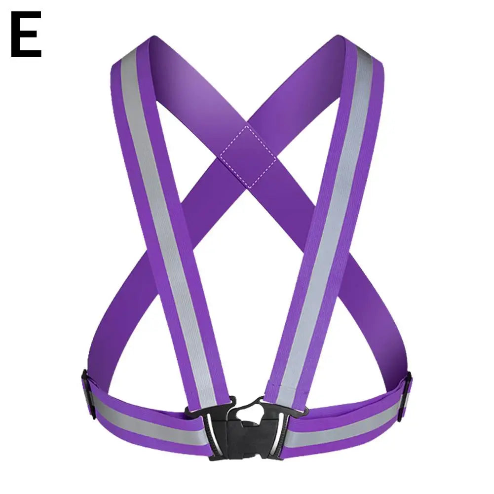 Reflective Safety Vest Harness – Adjustable, Elastic, High-Visibility | Night Running, Cycling & Outdoor | Adults & Children | 5 Colours