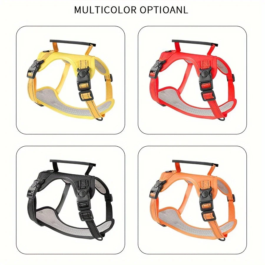 Soft Padded Dog Harness with Control Handle | No-Pull, Quick-Release | XS–XL | 4 Colours