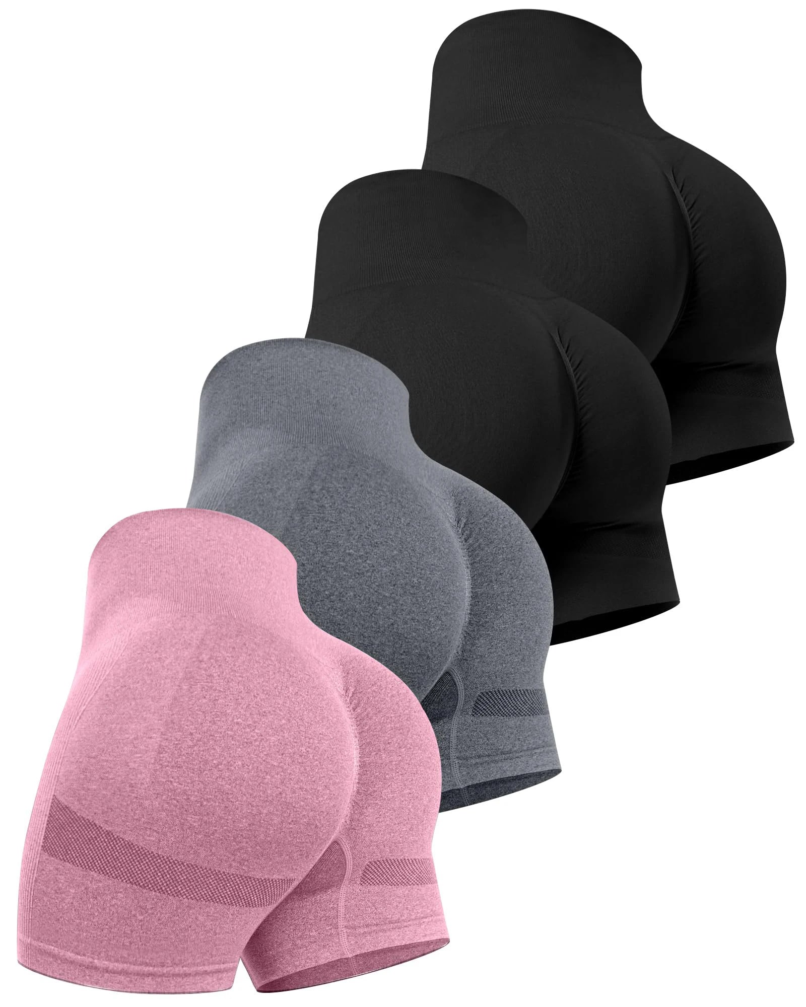 Women's Activewear Shorts: 4PC High Waist, Booty Lifting, Summer Fitness Shorts / Rungear