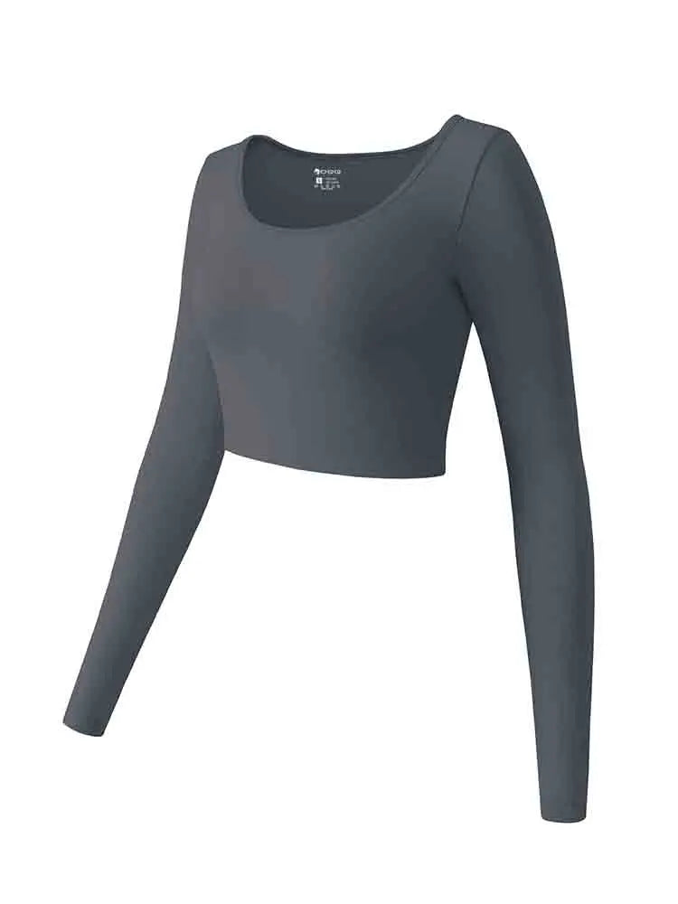 Women's Running Apparel: Long Sleeved, Round Neck, Seamless Fitness Workout Top / Rungear Nz