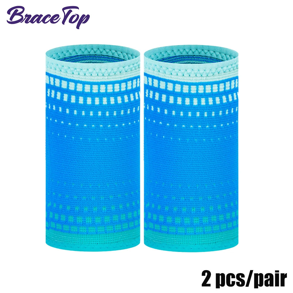 Sport Sweatband Wrist Wraps | 1 Pair Knitted Wrist Support for Tennis, Gym & Running
