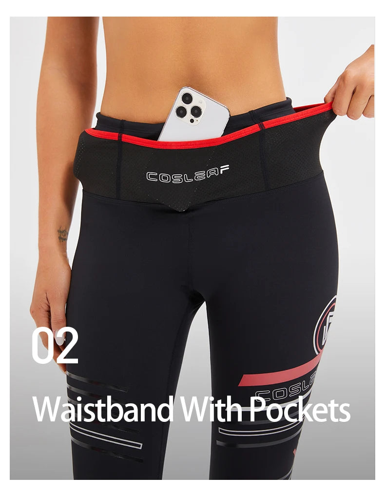Women's Compression Apparel: Printed High Waisted Workout Pants With Pockets / Rungear