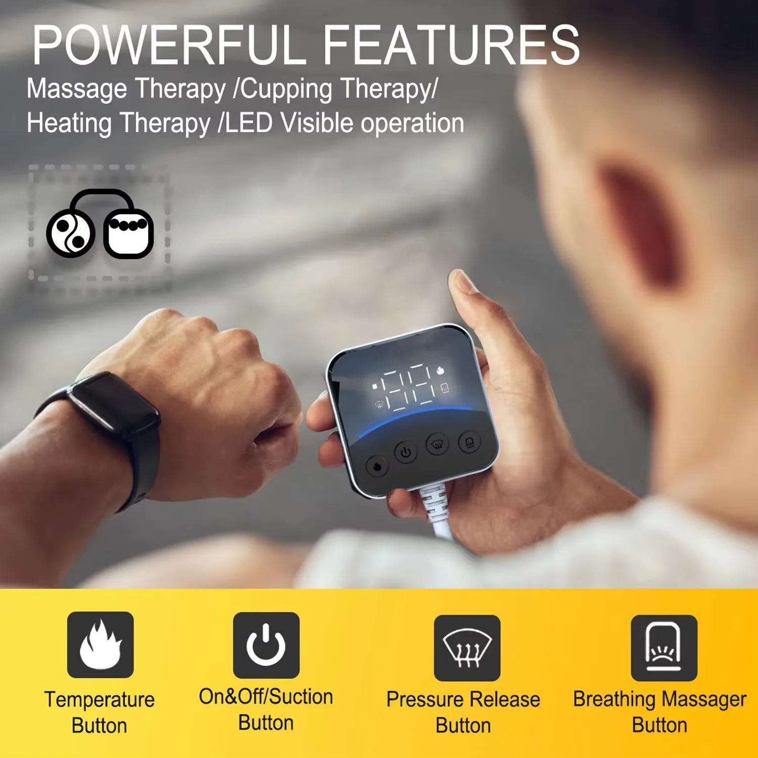 Running Tech Accessories: NEW Intelligent Vacuum Cupping Therapy - Remote Controlled Cupping Device, Smart Electric Gua Sha Cupping Machine / Rungear
