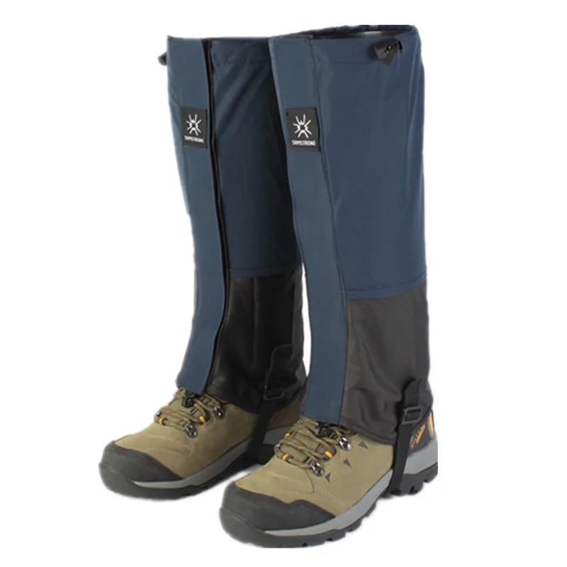 Waterproof Knee-High Hiking & Snow Gaiters | Adjustable Unisex Leg Gaiters with Rubber Foot Strap