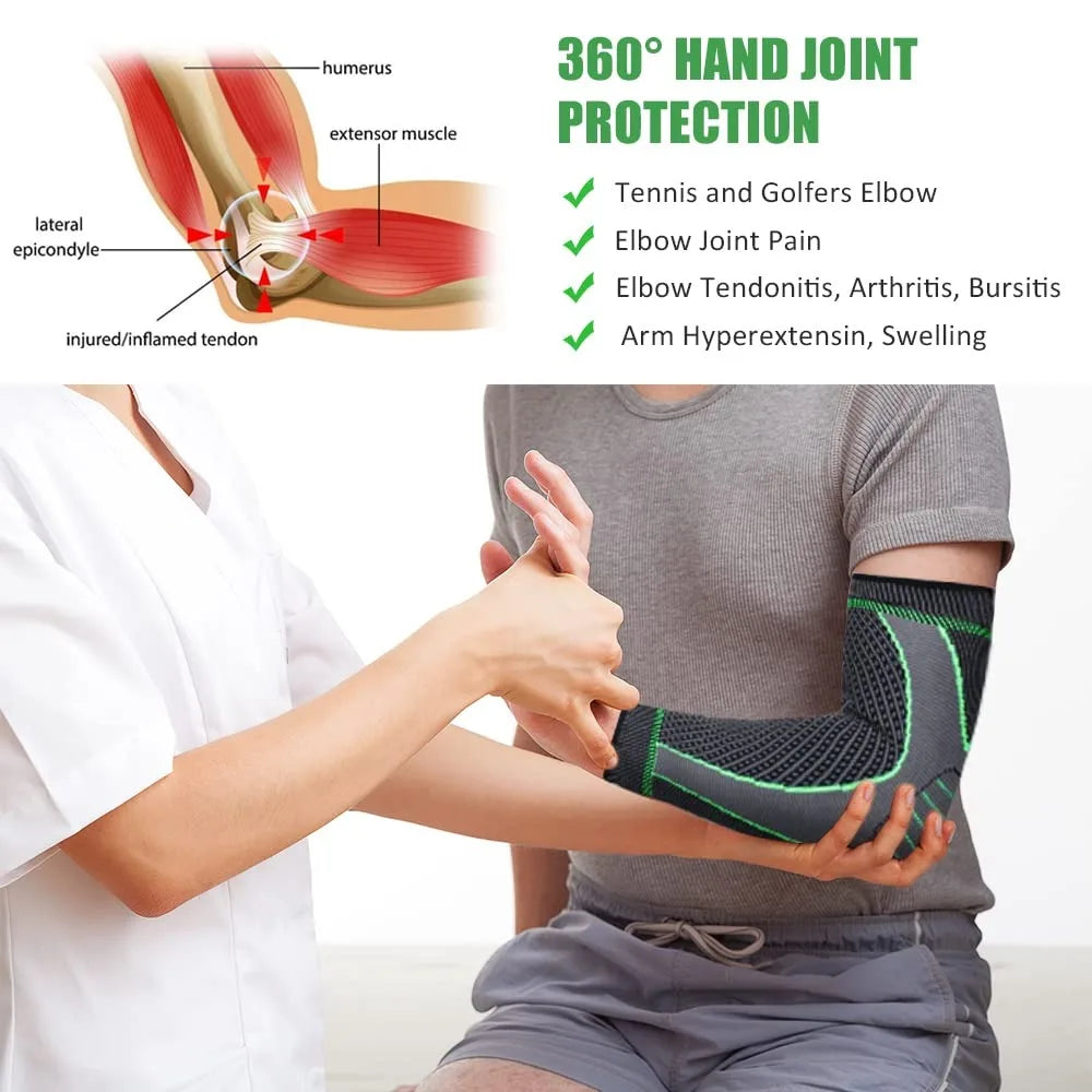 Arm Compression Sleeves for Tendonitis & Tennis Elbow – Sports Elbow Support for Bodybuilding, Gym & All Sports | 2 Pack