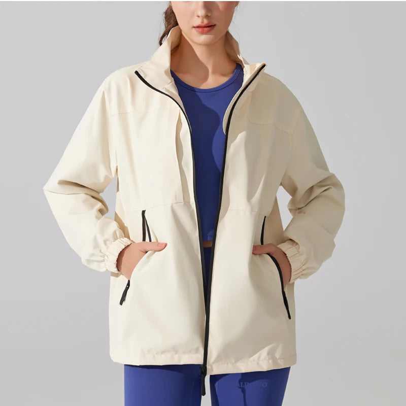 Women's Winter Apparel: Lightweight, Waterproof, Stand Collar, Windbreaker Jacket / Rungear