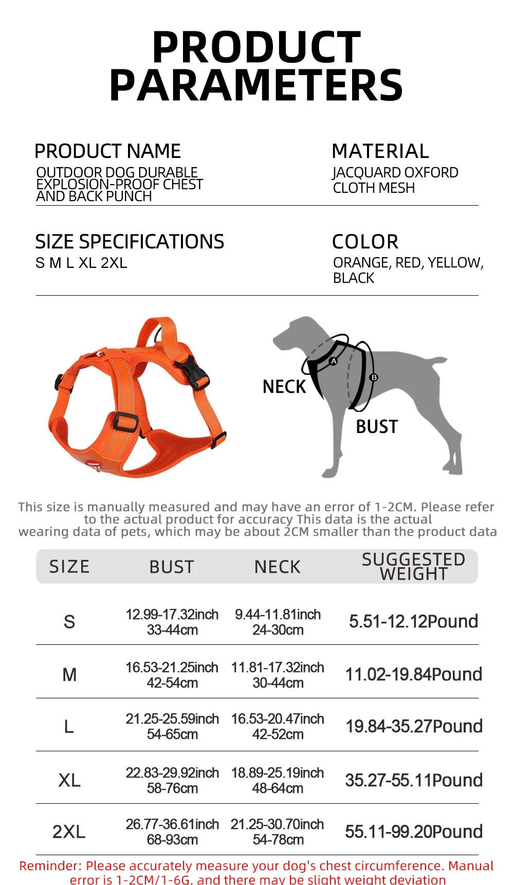 Reflective Anti-Escape Dog Harness | Nylon Halter for Small & Medium Dogs | XS–XL