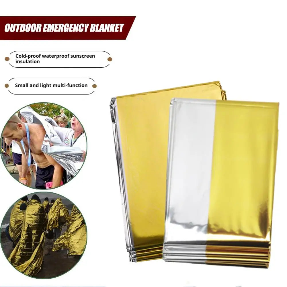 RUNGEAR Emergency Foil Thermal Blanket | Windproof & Waterproof Survival Blanket for Trail Running, Hiking & First Aid
