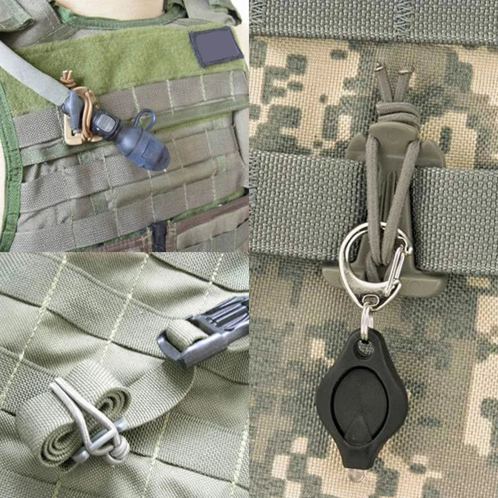 Trail Gear Accessories: 2PC Backpack Buckle Clamp Carabiner, Nylon Bag Hanger Hook / Rungear