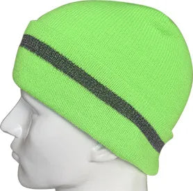Reflective Hat Gear: High Visibility Safety Beanie, Reflective Knit, Ribbed Warm Winter Hats for Night Running, Hiking, Cycling / Rungear