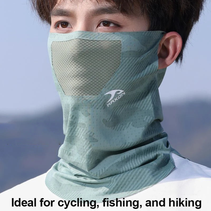 Cooling Sun Protection Neck Gaiter with Ear Loops | Breathable Face Cover | RUNGEAR