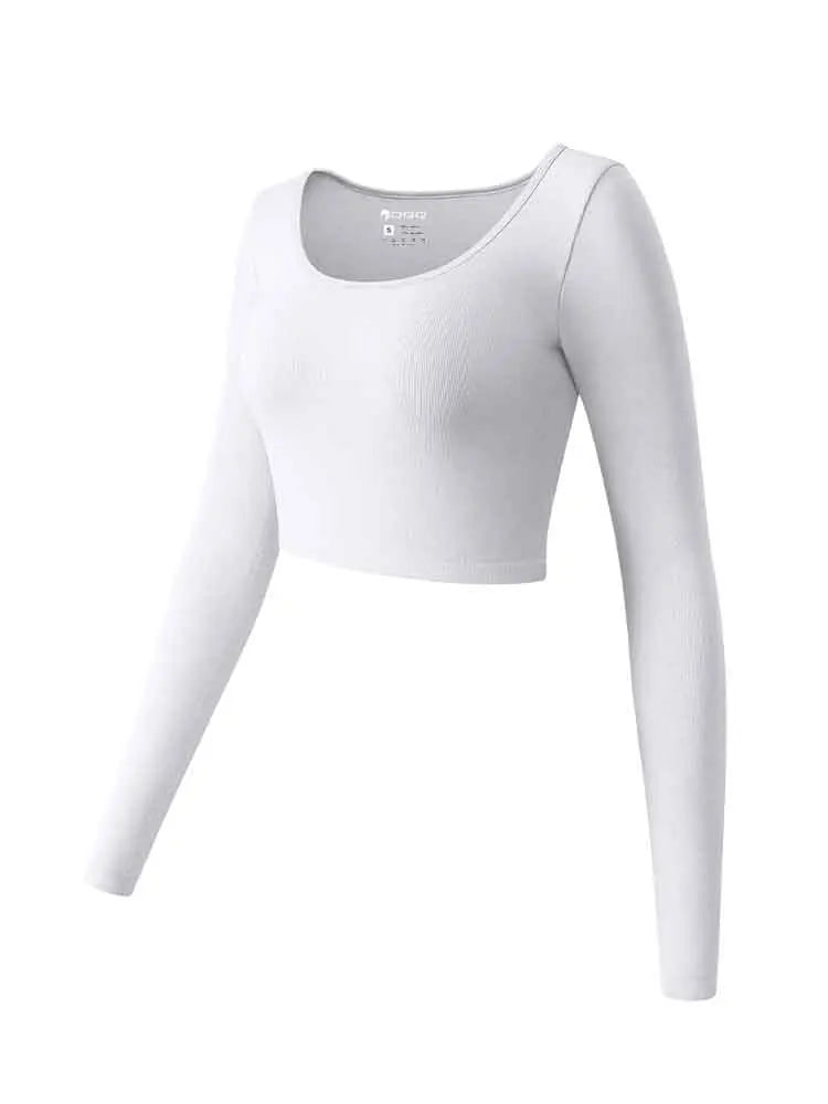 Women's Running Apparel: Long Sleeved, Round Neck, Seamless Fitness Workout Top / Rungear Nz