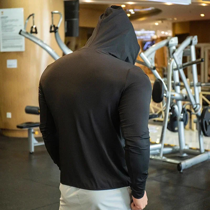 Men's Running Clothing: Waterproof, Ice Silk, Quick-Dry, Hooded Windbreaker Sports Jackets / Rungear