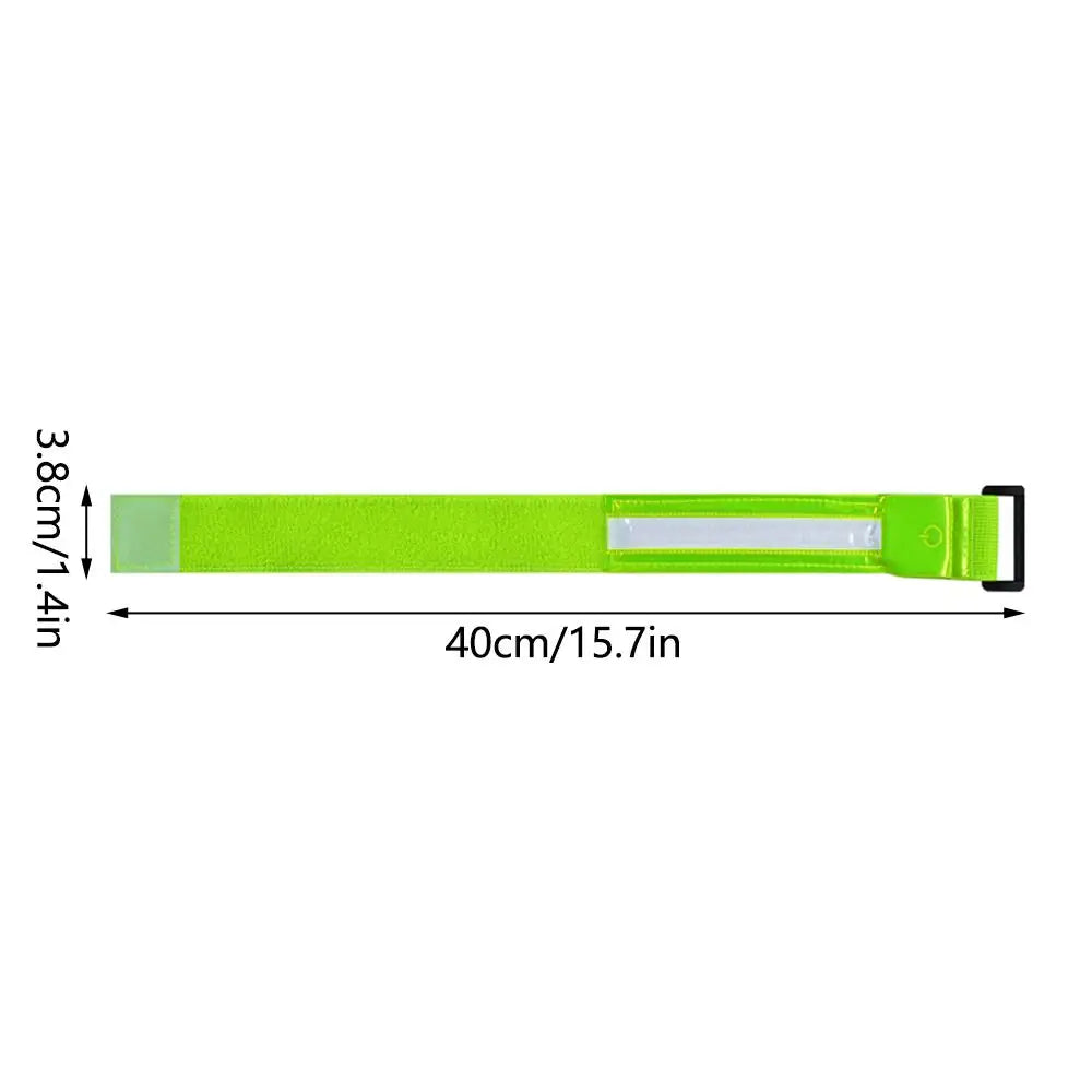RUNGEAR LED Reflective Armbands | High-Visibility Safety Bands for Night Running, Cycling & Hiking (2-Pack)